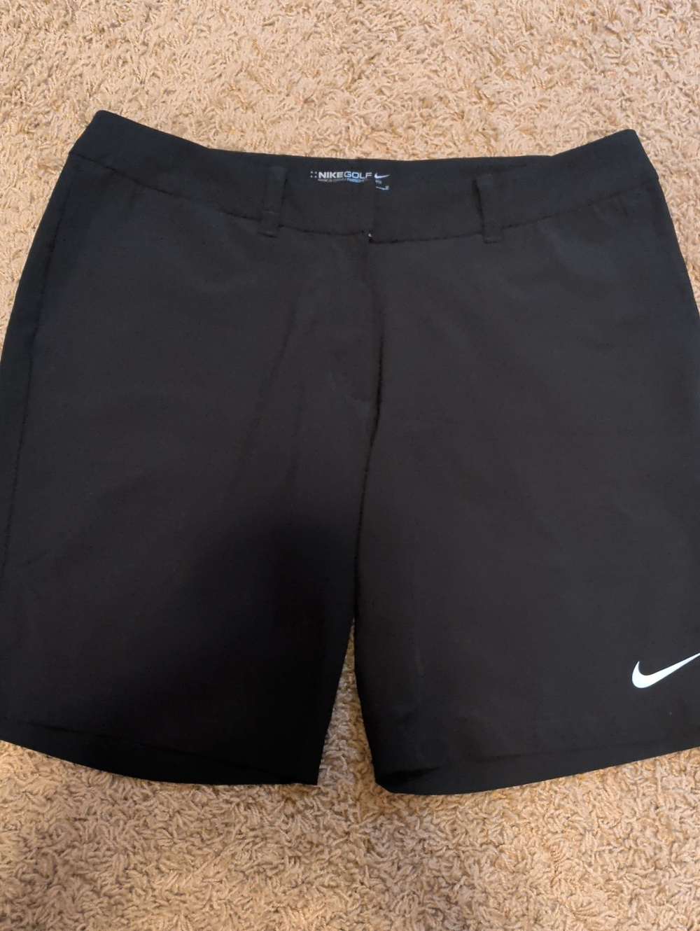 Nike Women’s Black Golf Bermuda Shorts with White Swoosh